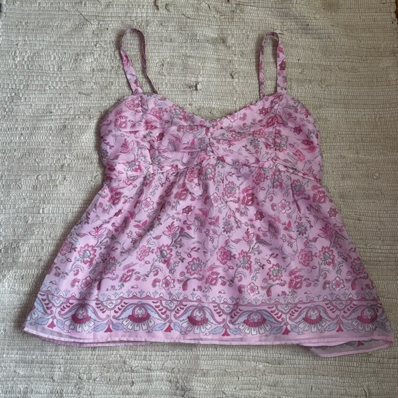 HOLLISTER Babydoll Top NWT Pink Floral Chiffon Womens Large - Picture 4 of 11